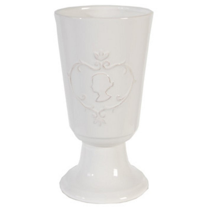 Trophy snowy Vase ,White