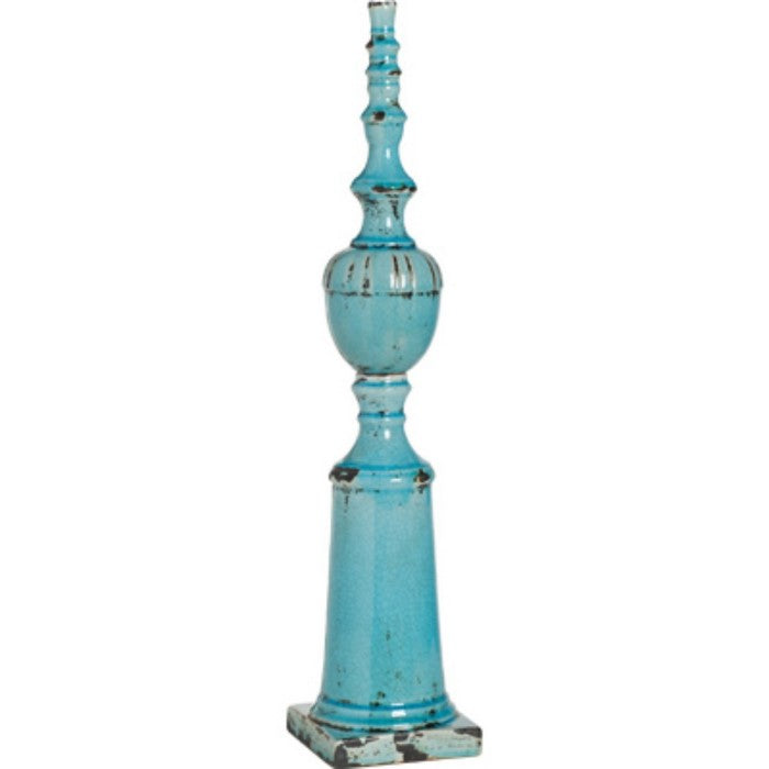 decorative Ceramic Spire, Medium, Blue