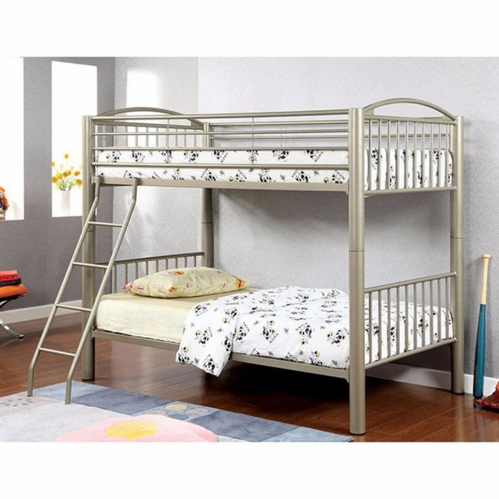 Metallic Twin/Twin Bunk Bed, Gold