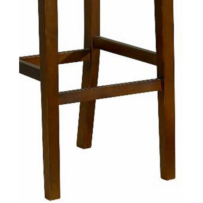 Wooden Counter Stool with Leatherette Upholstered Seat and Back, Brown