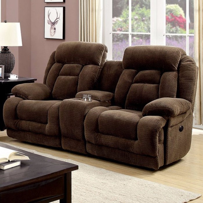 Recliner Love Seat, Dark Brown