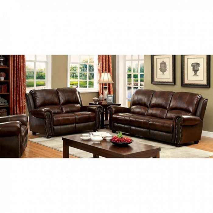 Leatherette Loveseat Snug, Brown