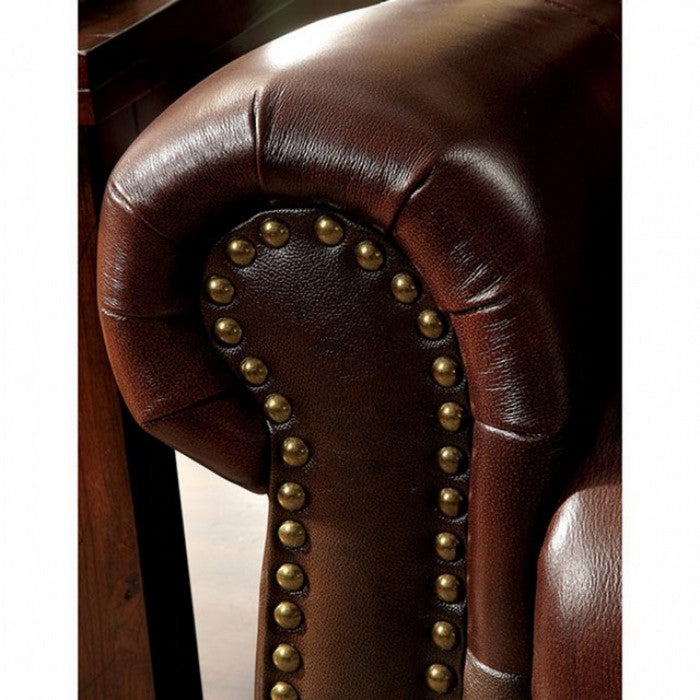 Leatherette Loveseat Snug, Brown
