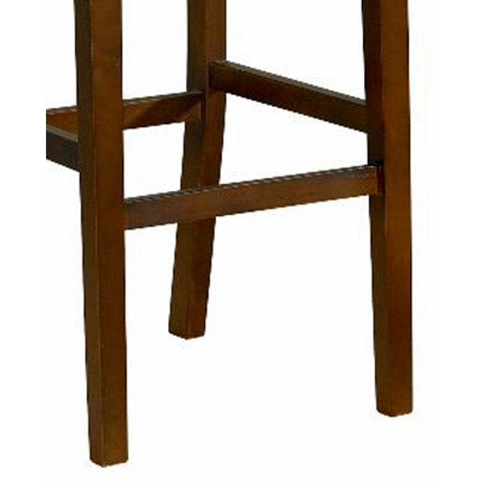 Wooden Bar Stool with Leatherette Upholstered Seat and Back, Brown