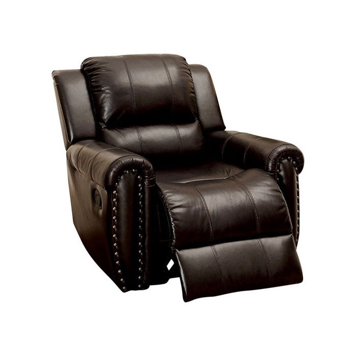 Leather Glider Recliner Chair, Brown