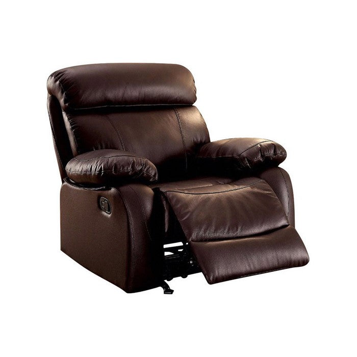 Leatherette Glider Recliner Chair, Brown