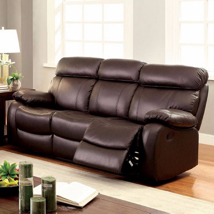Leather Recliner Sofa, Brown