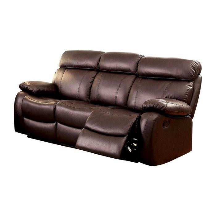 Leather Recliner Sofa, Brown