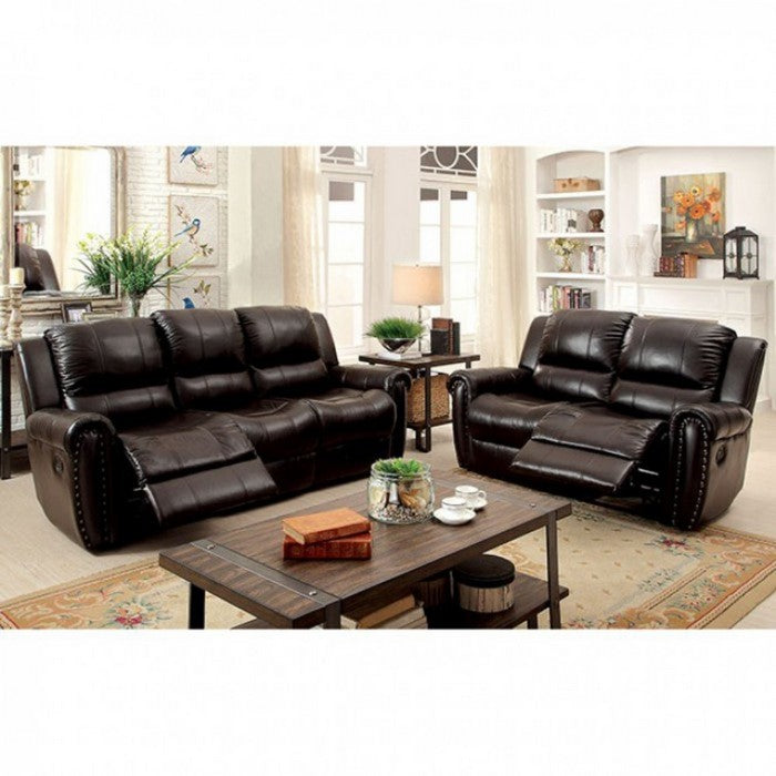 Leatherette Recliner Loveseat, Brown