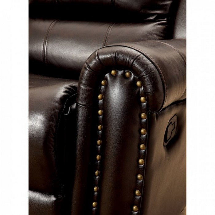 Leatherette Recliner Loveseat, Brown