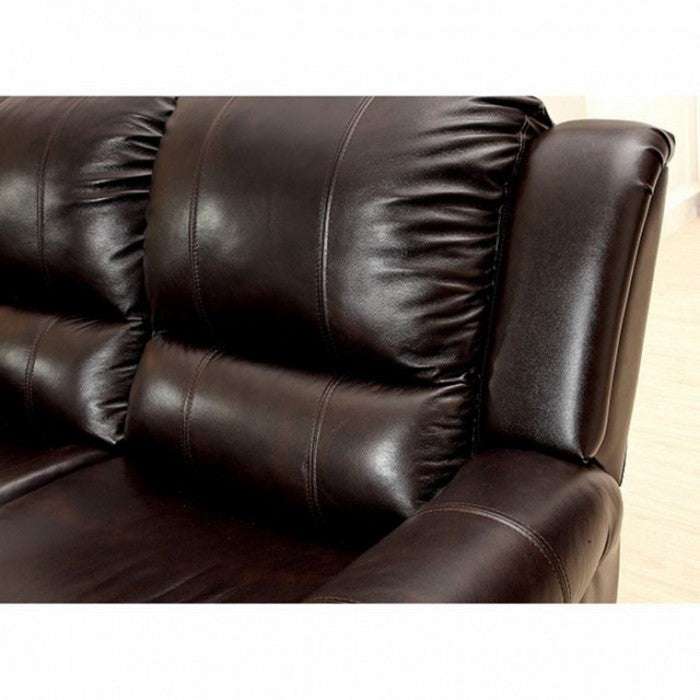 Leatherette Recliner Loveseat, Brown