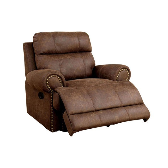 Leatherette Glider Recliner Chair, Brown