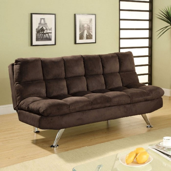 Microfiber Futon Sofa, Brown