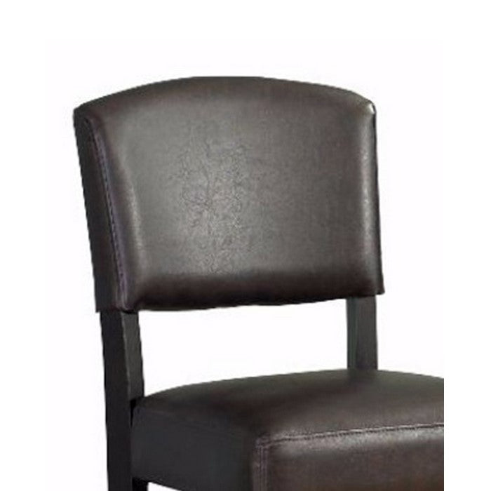 Wooden Counter Stool with Padded Upholstered Seat and Backrest, Brown