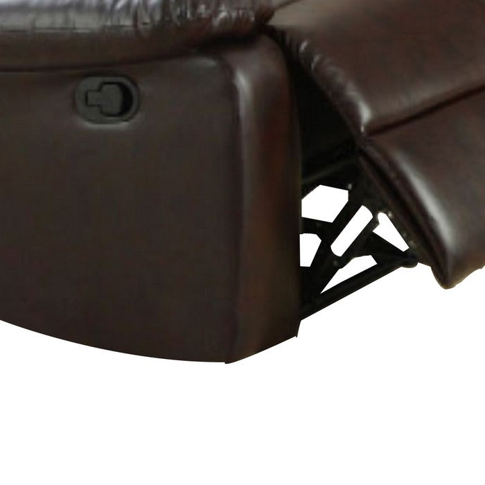 Leatherette Motion Loveseat, Brown