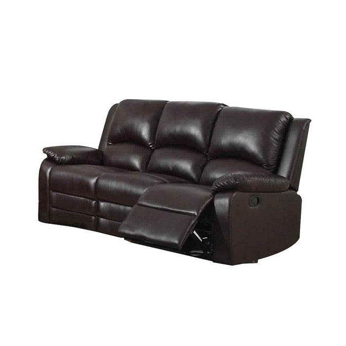 Leatherette Motion Sofa, Brown