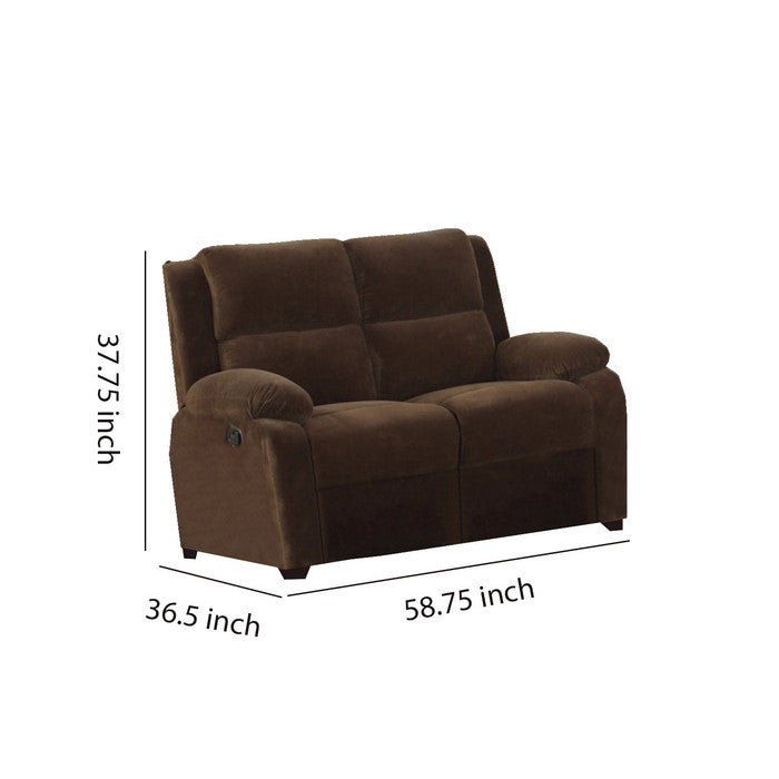 Loveseat Recliner, Dark Brown