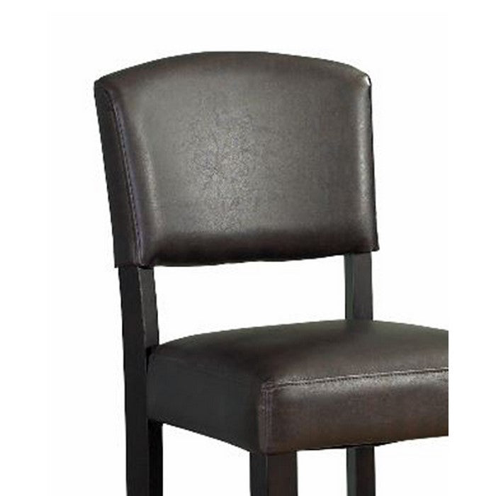Wooden Bar Stool with Padded Upholstered Seat and Backrest, Brown