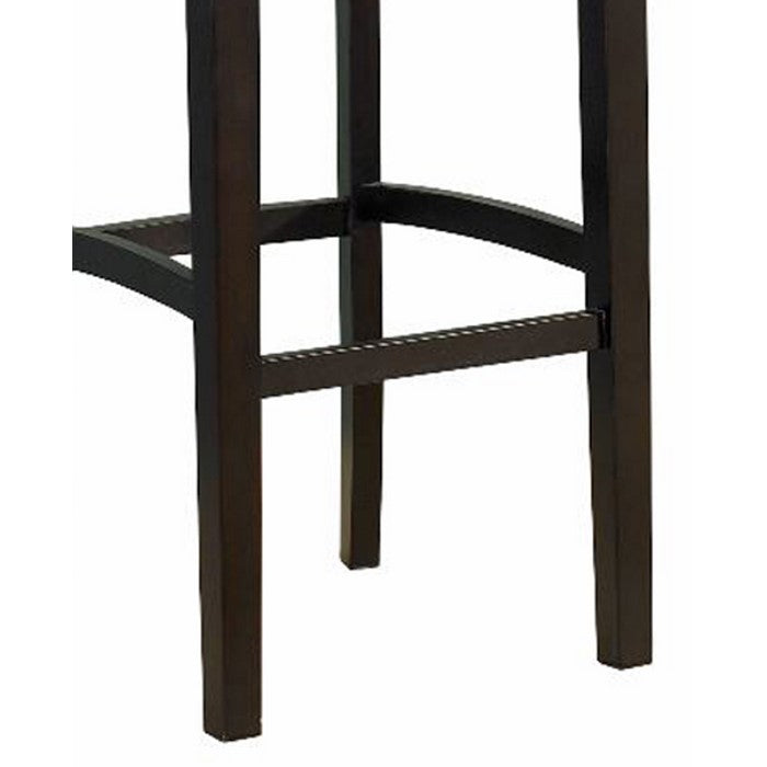 Wooden Bar Stool with Padded Upholstered Seat and Backrest, Brown
