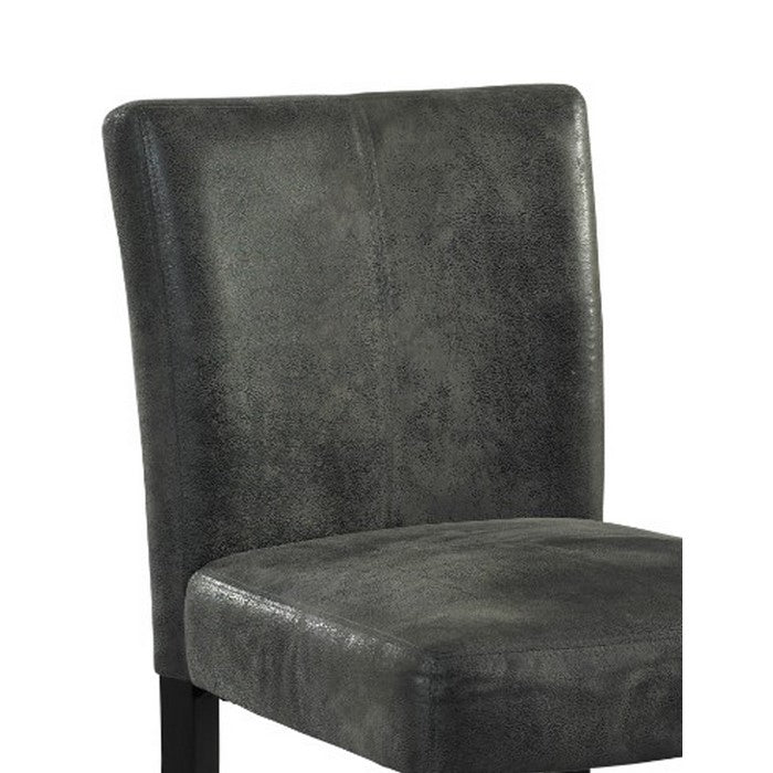 Wooden Counter Stool with Padded Seat and Curved Back, Black and Gray