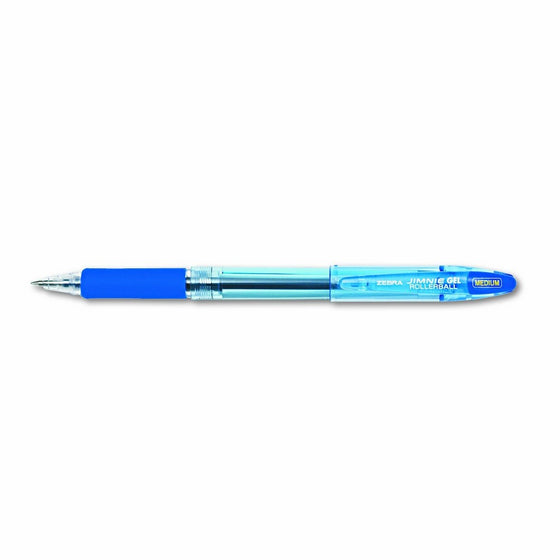 Zebra 44120 Jimnie Roller Ball Stick Gel Pen, Blue Ink, Medium (Pack of 12)