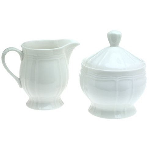 Mikasa Antique White Sugar and Creamer Set
