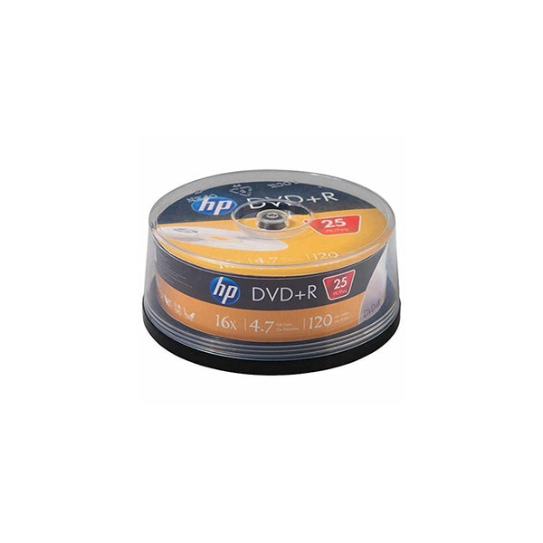 HP DR16025CB 4.7GB 16x DVD (25-ct Cake Box Spindle)