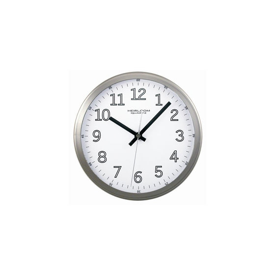 Timekeeper 9" Clock with Brushed Silver Metal Rim