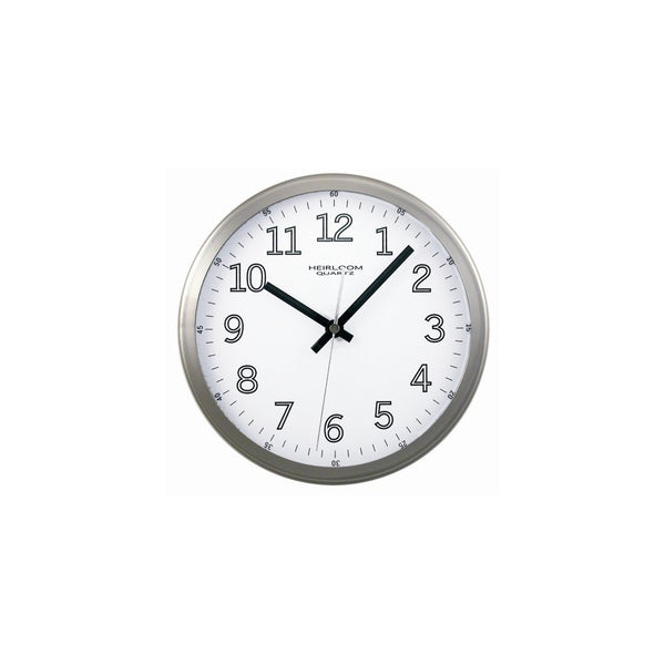 Timekeeper 9" Clock with Brushed Silver Metal Rim