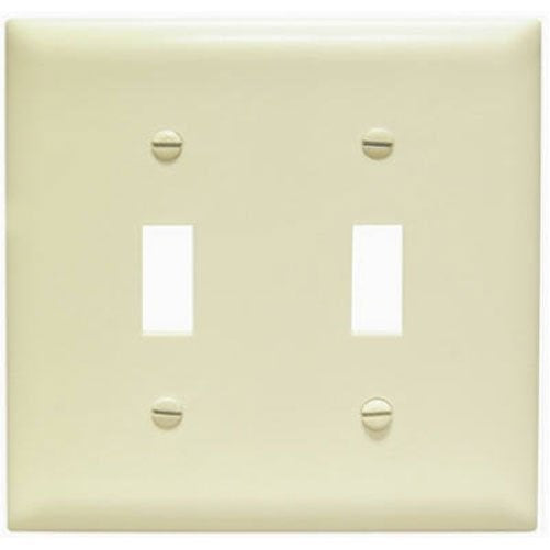 Pass & Seymour SPO2IU 2 Gang 2 Toggle Openings Oversize Wall Plate, Ivory