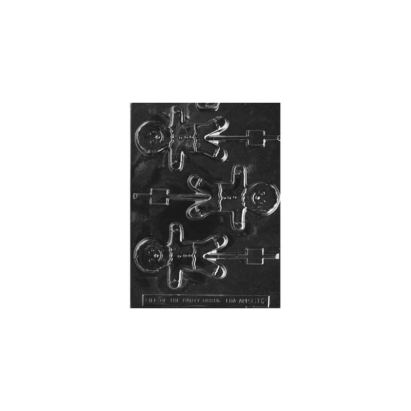 Cybrtrayd Life of the Party C112 Gingerbread Man Lolly Chocolate Candy Mold in Sealed Protective Poly Bag Imprinted with Copyrighted Cybrtrayd Molding Instructions