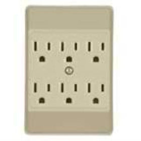 Tap Duplex To 6outlet Ground Ivory