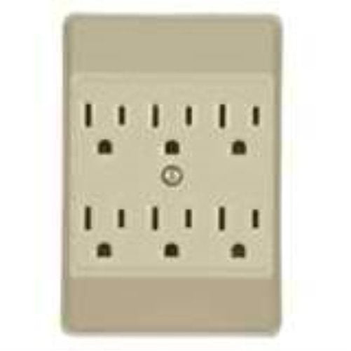Tap Duplex To 6outlet Ground Ivory