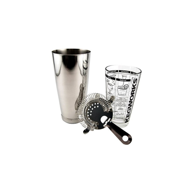 3 Piece Bar Cocktail Shaker Kit