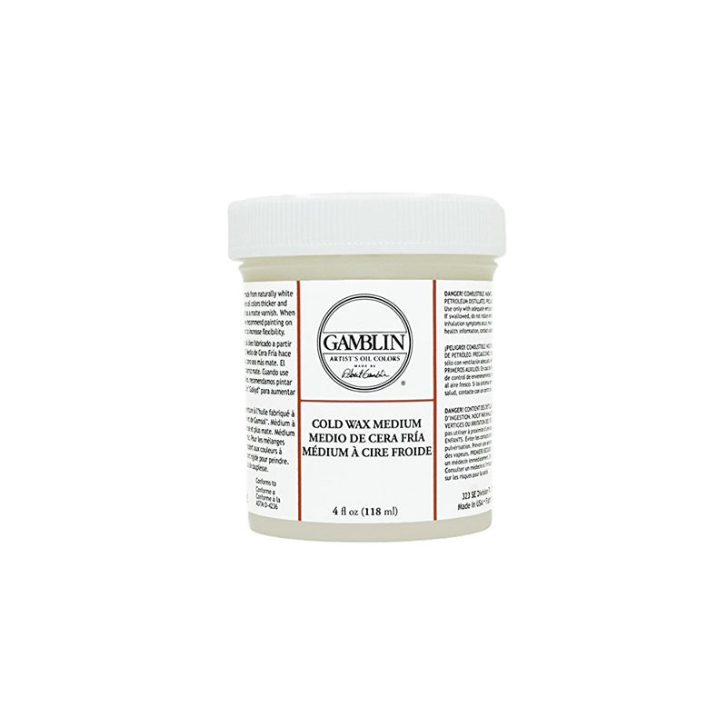 Gamblin Artist Colors Cold Wax Oil Painting Medium Clear 4oz jar