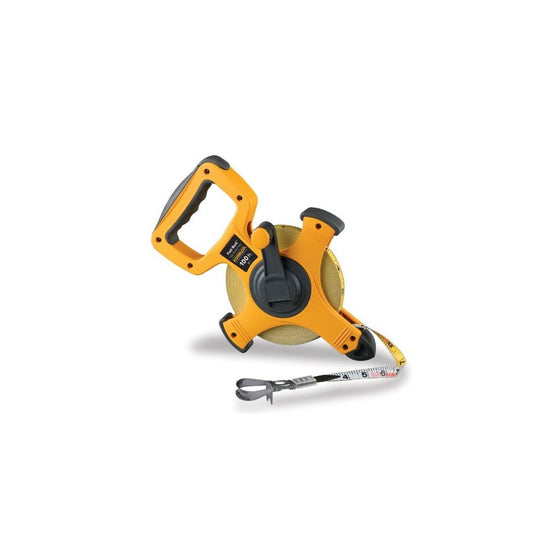 Komelon 8811 Fast Back Open Reel Long Tape Measure with Double Nylon Coated Fiberglass Blade 100-Feet by 1/2-Inch