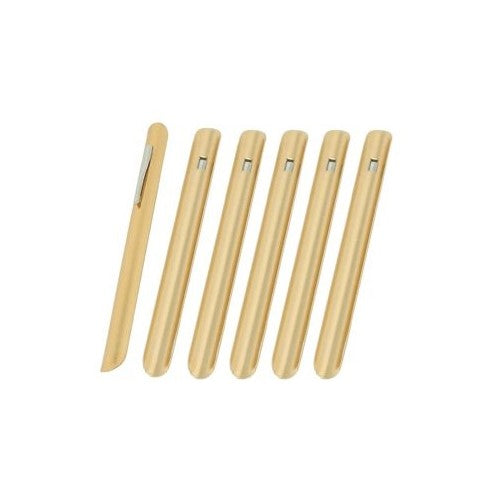 NEW, Restaurant Table Crumbers w/Pocket Clip, Gold-Finish Aluminum, Waiter Waitress Table Crumber - Set of 6