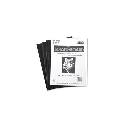 Scratch Art Black Coated Scratchboards 8 1/2 in. x 11 in. pack of 10