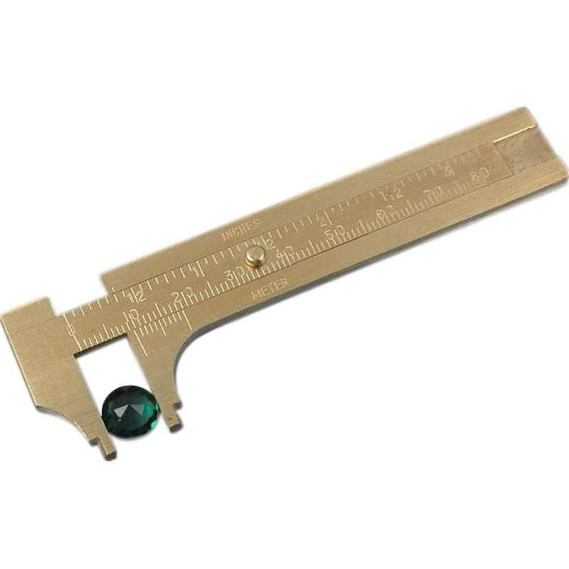 Brass Gauge Bead Ruler Measure & Convert Inches/Metric