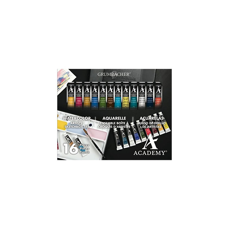 Grumbacher Academy Watercolor Paint, 7.5ml/0.25 oz. Tube, 12-Color Set (2012)