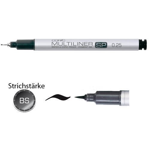 Copic Multiliner SP Waterproof Pigment Brush Pen, Brush Tip, Black Ink (MLSPBP)