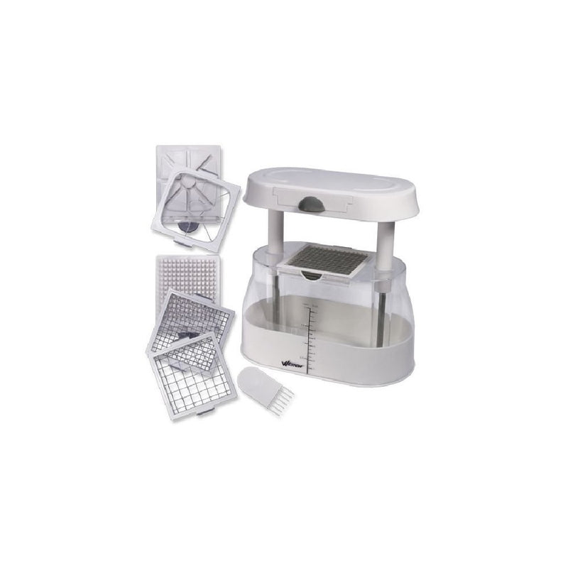 Weston Fruit and Veggie Multi-Chopper (83-2014-W) with 3 Stainless Steel Blades and Storage Base