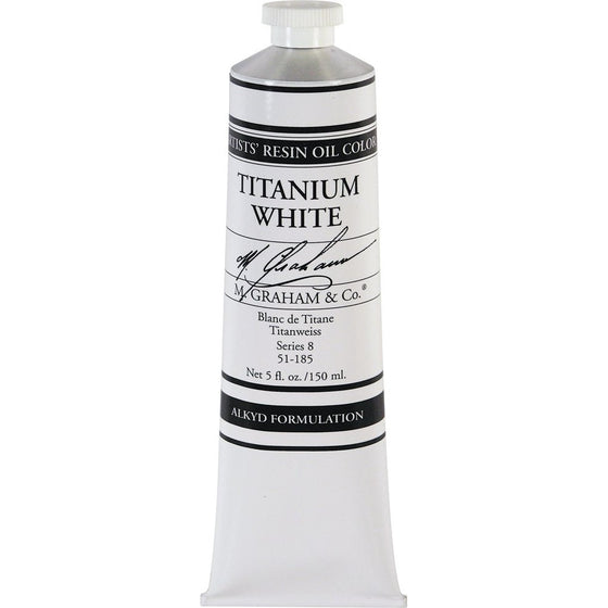 M. Graham Artist Oil Paint Titanium White Rapid Dry 5oz Tube