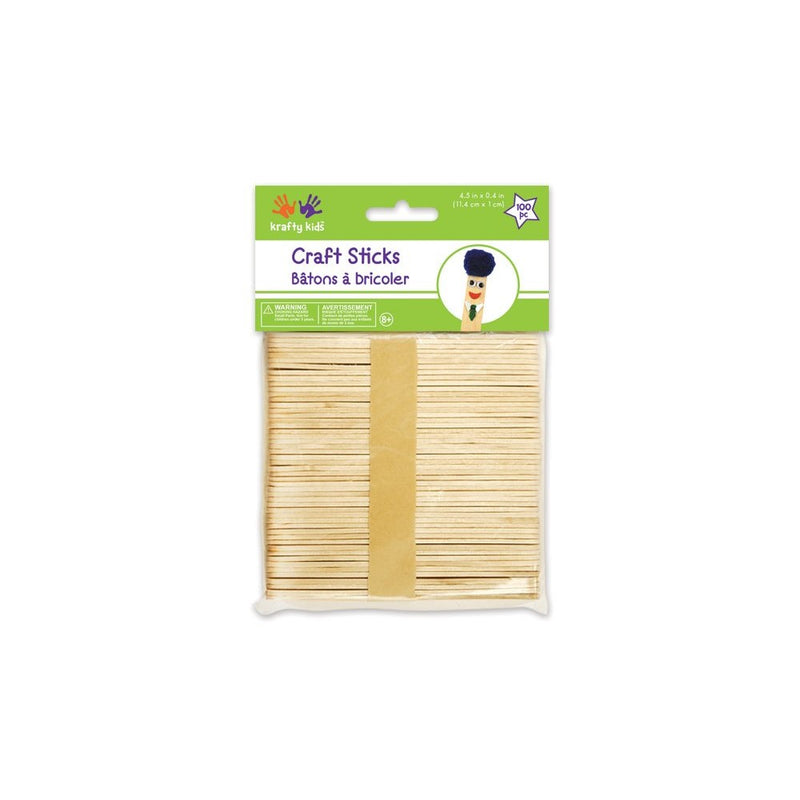 Craft Sticks-Natural 4.5" 100/Pkg