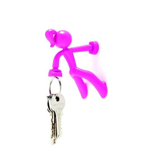 Peleg Design Key Petite- Key Pete Girl Strong Magnetic Key Holder Hook Rack Magnet- Pink