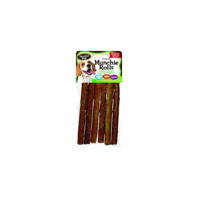 Bow Wow Porkhide Munchie Sticks 6-Pack 5''