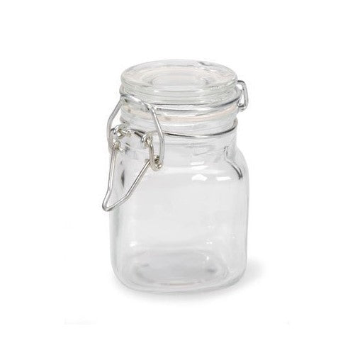 Small Glass Jars with Locking Cannister Style Lids - 3"x2"x2" LOT of 6 Jars