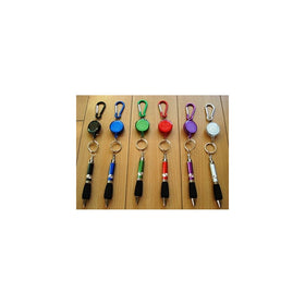 12x Carabiner Retractable Keychain Pen - Assorted Colors