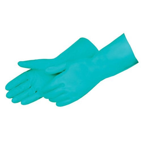 Liberty 2970SL Nitrile Liquid Proof Unsupported Glove with Flock Lined, Chemical Resistant, 15 mil Thickness, 13" Length, X-Large, Green (Pack of 12)