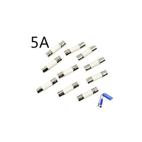 Bluecell pack of 10 pcs T5a 5A 250V Ceramic Fuses 5 x 20 mm (5amp)